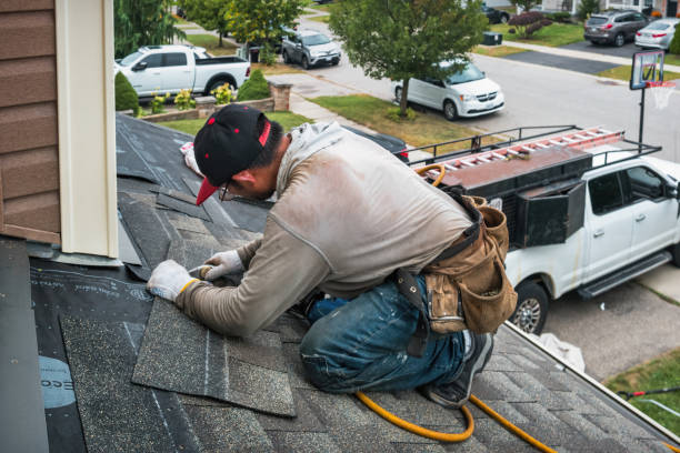 Professional Roofing technician working in South River, NM